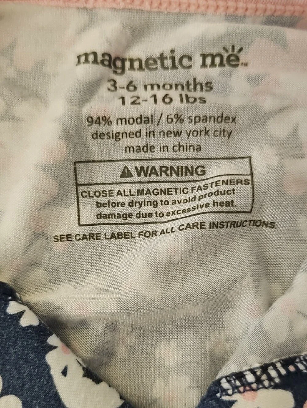 Magnetic Me Floral Footie Pajamas Sleeper - 3-6 Months